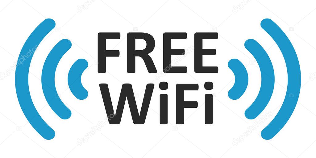 Free wifi logo zone  vector