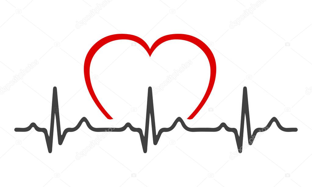 Heart pulse sign - stock vector