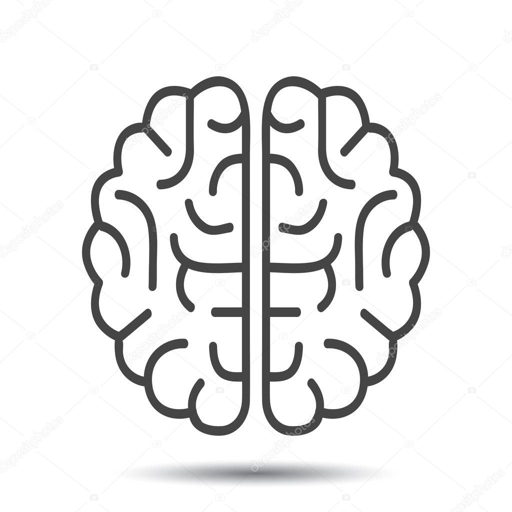 Human brain icon - stock vector