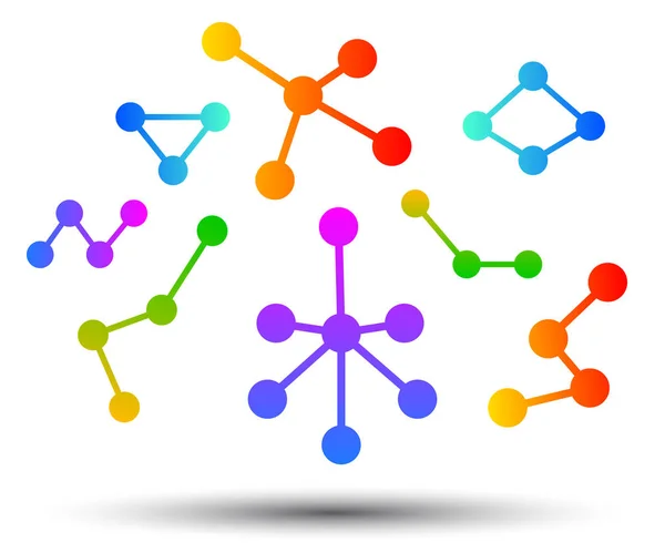 Ensemble Molécules Atome Vecteur Stock Tech — Image vectorielle