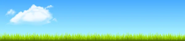 Feld Grünes Gras Mit Weißer Wolke Aktienvektor Stockvektor