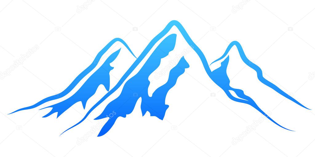 Silhouette mountain on white background  vector