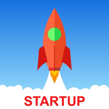 Başlangıç roket kavramı vektör hisse senedi için