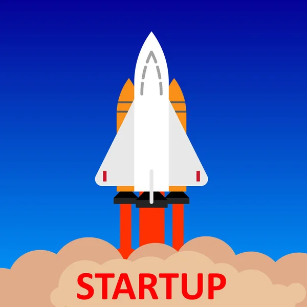 Startup Rocket Conceito Para Estoque — Vetor de Stock