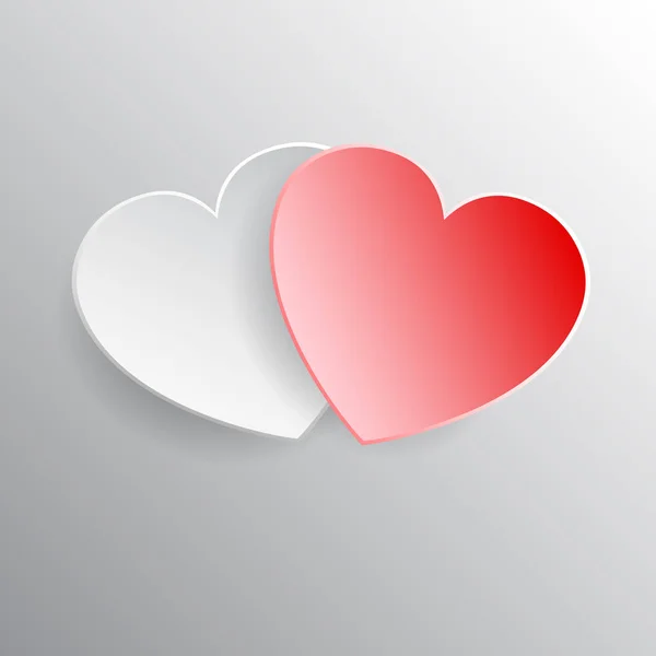 Deux Cœurs Beau Concept Saint Valentin Vecteur Stock — Image vectorielle