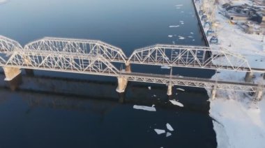 Krasnoyarsk, Rusya Federasyonu - 20 Ocak, 2019: hava görünümünde bir kış cityscape.