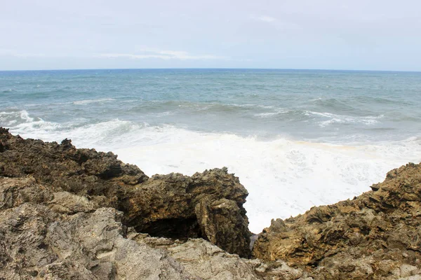 Vlny Pobřeží Moře Barbadosu — Stock fotografie