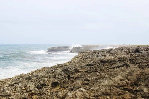 Silné Vlny Zřítilo Barbadosu — Stock fotografie