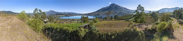 Panoramablick Auf Den San Pablo See Der Nähe Von Otavalo — Stockfoto