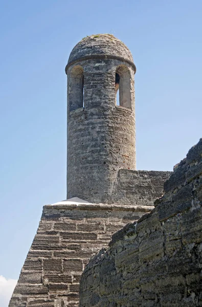 Άποψη Του Κάστρου Castillo San Marcos Τείχη Πύργους Γύρω Χωράφια — Φωτογραφία Αρχείου