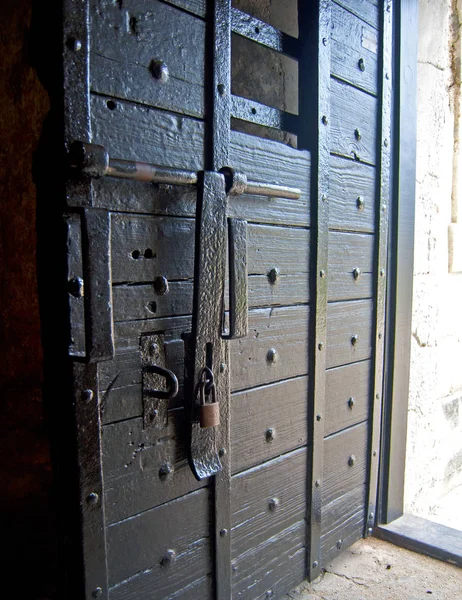 Porta Madeira Velha Dos Quartos Forte Castillo San Marcos Santo — Fotografia de Stock