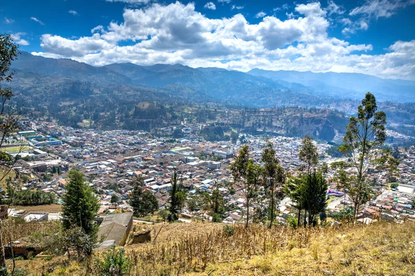 Staden Guaranda Provinsen Chimborazo Ecuador Tagen Från Hög Utsiktspunkt Vacker — Stockfoto