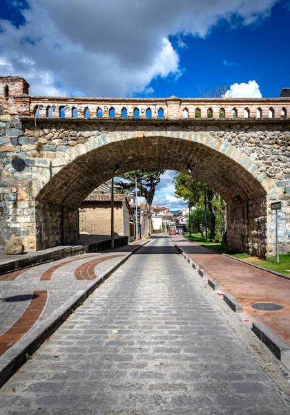 Puente Roto in Cuenca, or the Broken Bridge, is an old bridge that suffered an accident and was left as is. It\'s now a historic site in Cuenca, Ecuador.