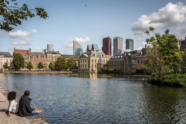 Binnenhof Palace Hague Den Haag Hohvijfer Canal Netherlands Dutch Parliament — Stock Photo, Image