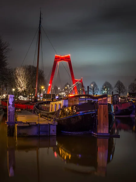 2019 Şubat Rotterdam Şehir Liman Tarihi Gemi Oude Haven Eski — Stok fotoğraf