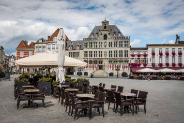 Bergen op zoom Merkezi, Hollanda - Cozy kafeler mükemmel bir tatil hissi - Eylül 2017