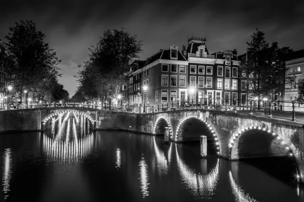 Amsterdam Januar 2019 Panorama Vew Des Kanals Amsterdam Niederland Häuser — Stockfoto