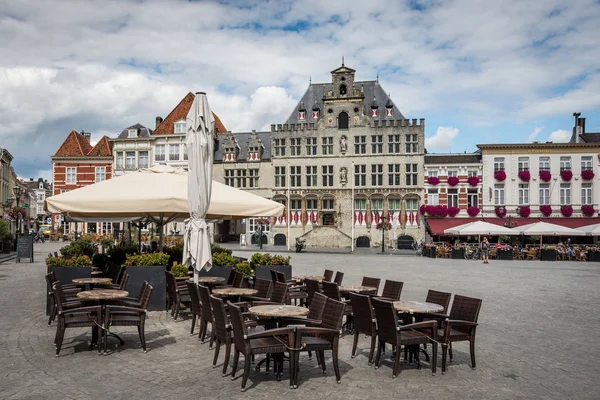 Centrum Bergen Zoom Holandia Przytulne Kawiarnie Idealne Uczucie Wakacji Wrzesień — Zdjęcie stockowe