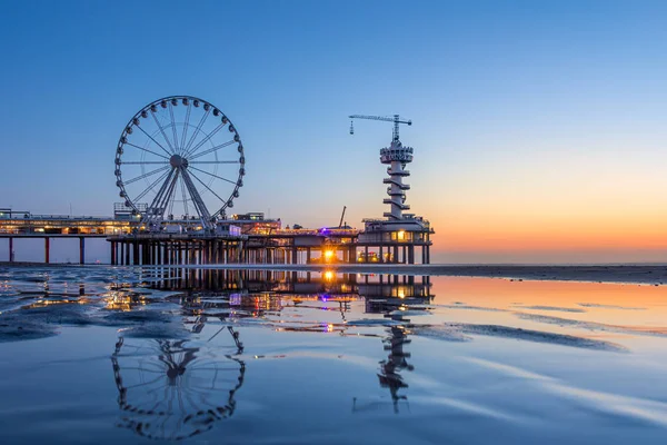 Stále Ještě Žije Večer Pláži Scheveningen — Stock fotografie