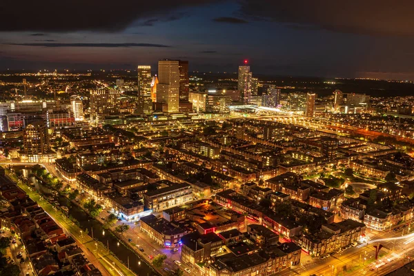 Vista Ángulo Alto Del Centro Haya Con Rascacielos Países Bajos — Foto de Stock