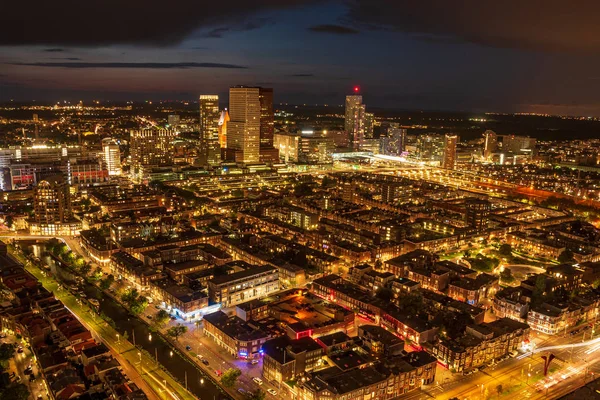 市中心的摩天大楼 荷兰的海牙高角度视图 — 图库照片