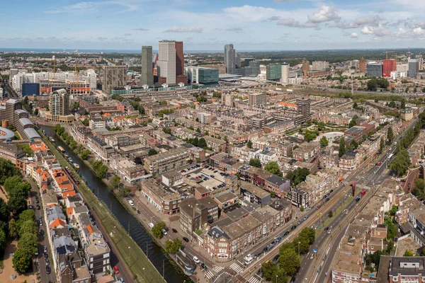 市中心的摩天大楼 荷兰的海牙高角度视图 — 图库照片