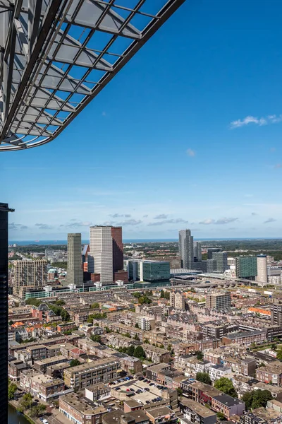Высокоугольный Вид Центр Города Хаге Небоскребами Нидерланды — стоковое фото