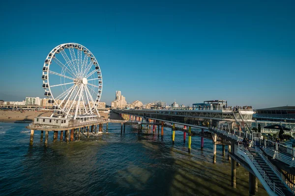 Ferris Wiel Aan Scheveningse Pier Den Haag Nederland — Stockfoto