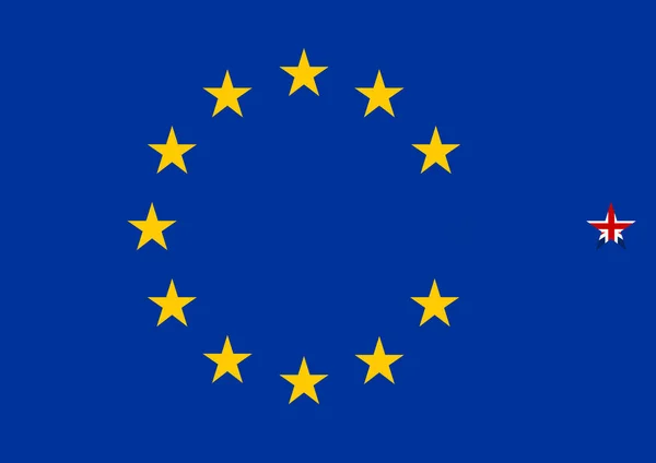 Flagge Des Vereinigten Königreichs Die Von Der Flagge Der Europäischen — Stockfoto