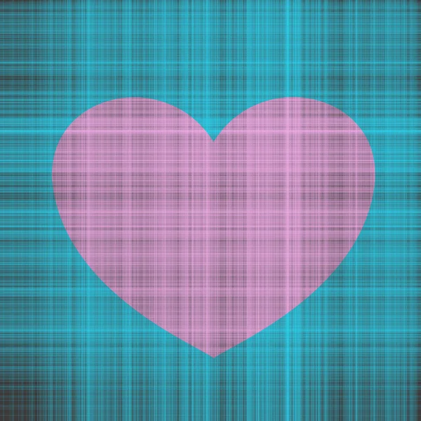 Αντίθεση Εικόνα Υφή Νήματα Συνυφασμένες Ροζ Καρδιά Στο Φόντο Τιρκουάζ — Φωτογραφία Αρχείου