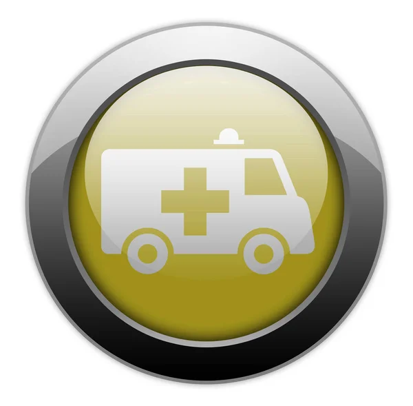 Ícone Botão Pictograma Com Símbolo Ambulância — Fotografia de Stock