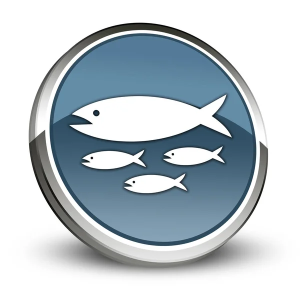 Ikoon Knop Pictogram Met Fish Hatchery Symbool — Stockfoto