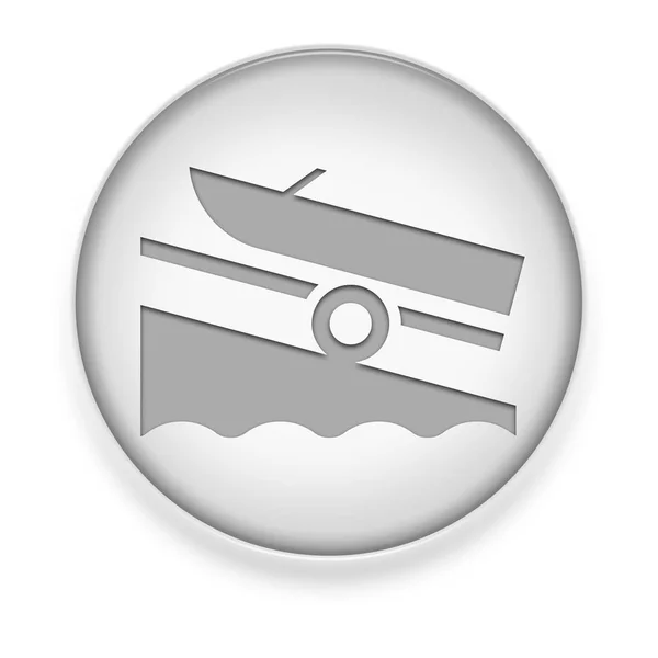 Ícone Botão Pictograma Com Símbolo Rampa Barco — Fotografia de Stock