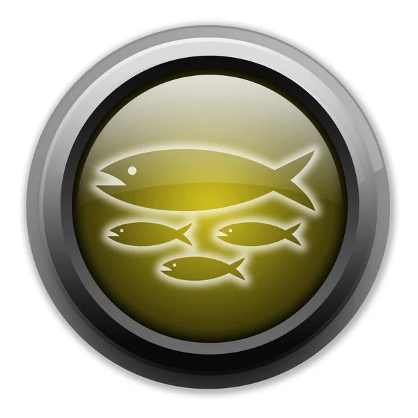 Ikoon Knop Pictogram Met Fish Hatchery Symbool — Stockfoto