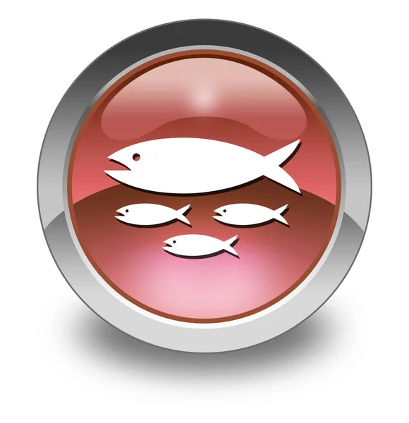 Ícone Botão Pictograma Com Símbolo Incubatório Peixes — Fotografia de Stock