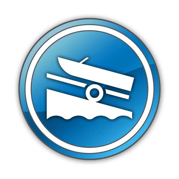 Simge Düğme Tekne Rampası Sembollü Pictogram — Stok fotoğraf