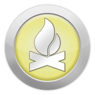 Kamp ateşi sembollü simge, düğme, piktogram