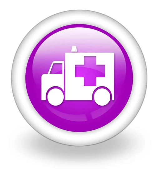Icono Botón Pictograma Con Símbolo Ambulancia —  Fotos de Stock