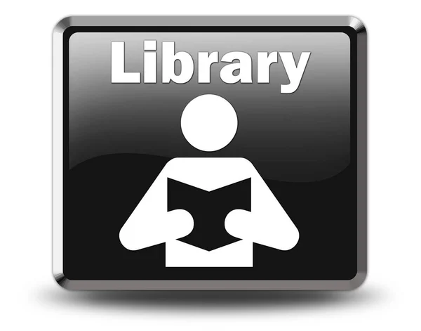 Ikon Knapp Piktogram Med Bibliotekets Symbol — Stockfoto