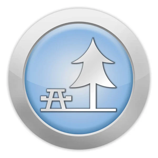 Pictogram Knop Pictogram Met Picknickplaats Symbool — Stockfoto