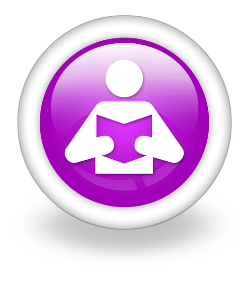 Икона Кнопка Пиктограмма Символом Библиотеки — стоковое фото