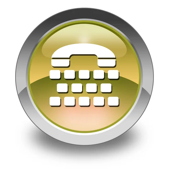Ikony Tlačítka Piktogram Symbolem Telefonu Psací Stroj — Stock fotografie