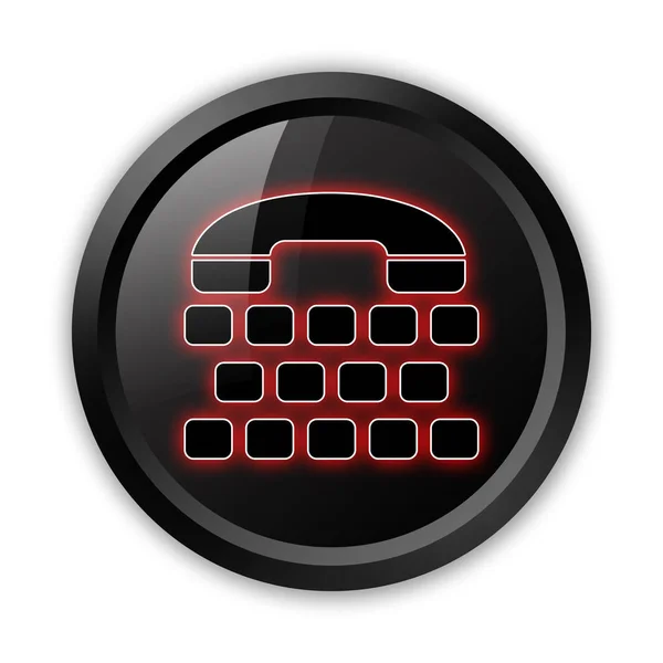 Icono Botón Pictograma Con Símbolo Máquina Escribir Teléfono —  Fotos de Stock