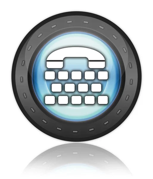Icon Button Pictogram Telephone Typewriter Symbol — Stock Photo, Image