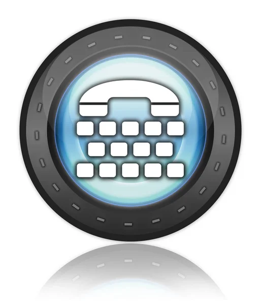 Pictogram Knop Pictogram Met Telefoon Typewriter Symbool — Stockfoto