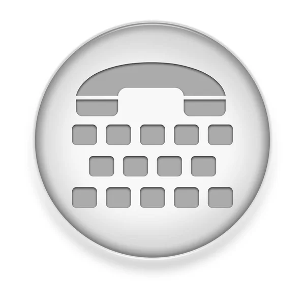 Икона Кнопка Пиктограмма Символом Пишущей Машинки Телефона — стоковое фото
