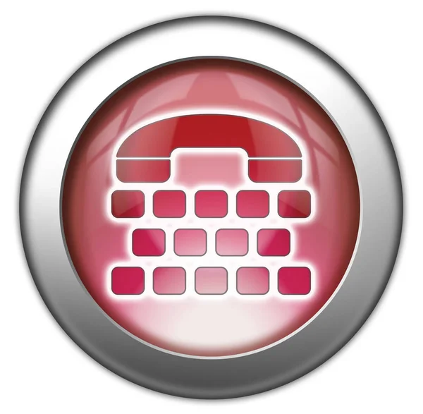 Icon Button Pictogram Telephone Typewriter Symbol — Stock Photo, Image