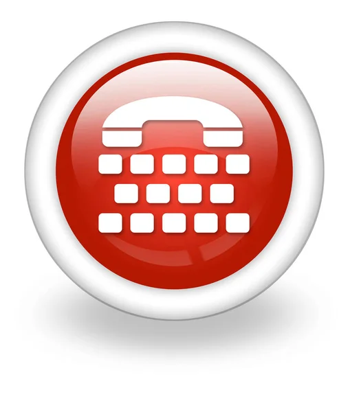 Икона Кнопка Пиктограмма Символом Пишущей Машинки Телефона — стоковое фото