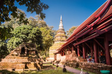 Chiang Saen, Chiang Rai Eyaleti, Kuzey Tayland Wat Chedi Luang antik Harabeleri