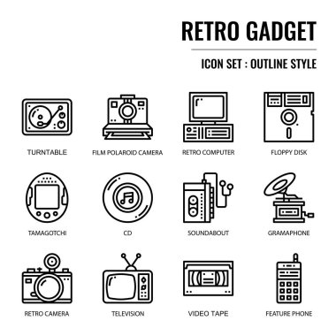 Retro gadget, beyaz arka plan üzerinde izole piksel mükemmel kutsal kişilerin resmi
